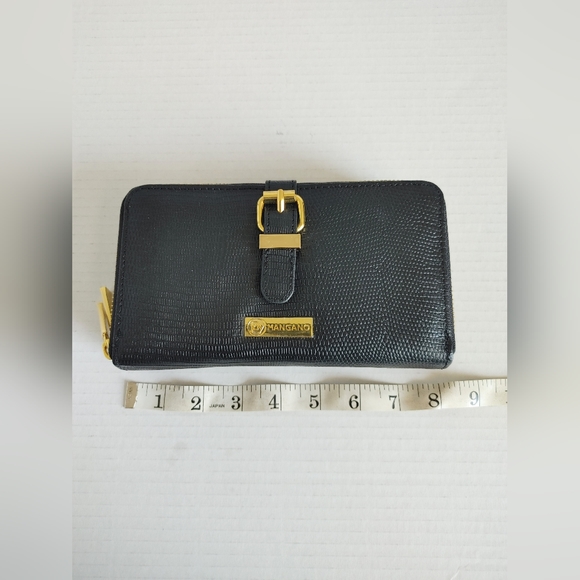 Joy Mangano Womens Leather Double Zipper Wallet Large Black - Picture 12 of 13